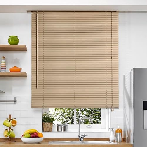 STOR PLANET | Persianas Venecianas de PVC Veneto, Cortinas con Lamas, Persianas de Interior para Ventanas y Puertas, Cortinas de Cocina, Baño, Domitorio… | Topo, 120x160cm