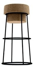 ZStyle Sgabello Bouchon Tappo Bottiglia In Sughero e Metallo - Champagne - Spumante - Originale Domitalia -Gabbietta - Moderni - Design - Bar Vino Enoteca (L 40 x P 40 x H 76 cm, Nero opaco)