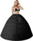 Damen 6 Reifrock Brautkleid Lang Petticoat A-Linie Unterrock Rockabilly Barock Kleid Unterröcke Krinoline 6 Ringe mit Rüschen fur Hochzeit Karneval Halloween Ball Prom(Schwarz)