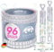 EinsSein 96x Seifenblasen Hochzeit Herzgläschen Schön, DASS Du da bist gold-grün Set mit Aufkleber Set weiss Gastgeschenke für die Hochzeit, Taufe - Hochzeitsseifenblasen mit Freudentränen kombinieren