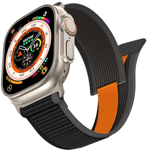 Bracelet Trail Loop Compatible avec Apple Watch Strap Ultra 49mm 46mm 45mm 44mm 42mm, Bracelets de Sport RéGlables en Nylon pour iwatch Series Se 10 9 8 7 6 5 4 2 3 1 Homme Femme