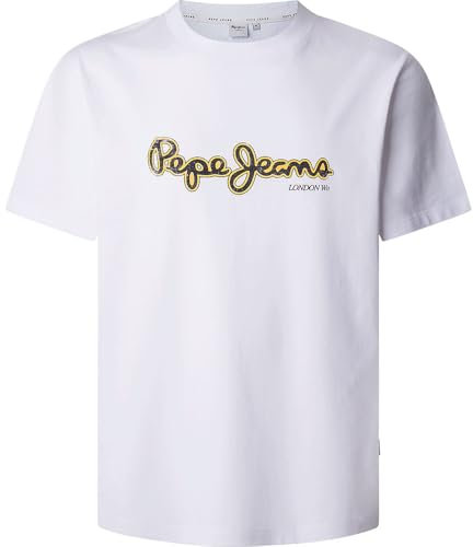 Pepe Jeans Dorian Tee T-Shirt für Herren, weiß, XXL