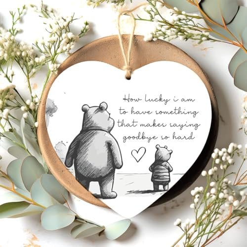 Goodbye Gift, Memorial Ornament, Leaving Gift, Sympathy Gift, Bereavement Gift, How Lucky I am, Friendship Winnie the Pooh Gift,