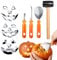 Halloween Kürbis Schnitzset,2024 Neuestes Kürbis Schnitzmesser Kinder mit Kürbis Ausstecher Edelstahl Schnitzwerkzeug Kürbis Pumpkin Carving Kit Kürbis Schnitzen Werkzeug