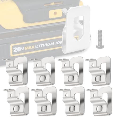 XINHAITC 8 Pack Belt Clips for Dewalt Replacement Belt Hook Clip Stainless Steel Drill Tool Kit Connect Holders Waist Buckle Installation Hanger Accessories Fit for 20V Power Tools