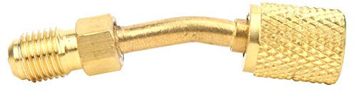 Hochdruckbeständiger 1/4-Zoll-SAE-Stecker auf 5/16-Zoll-SAE-Stecker, Stabiles Messingmaterial, Dichte Verbindung ohne Leckage, für Vakuumpumpen-Split-System, 45°-Winkel (AD87-45)