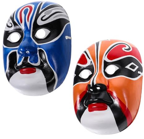 MUSISALY 2stücke Chinesische Opernmaske Dekorative Partymaske Tragbare Cosplay-maske Chinesische Wandmaske Halloween-accessoire Maskenrequisite Wanddekorationsmaske