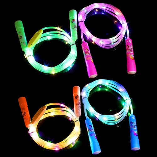 4 Piezas Cuerda De Saltar Brillante, Cuerda Saltar, Tres Modos De Luz, Cuerda De Saltar Ajustable, Comba De Saltar Para Deportes, Entrenamiento Físico, Actividades Al Aire Libre,