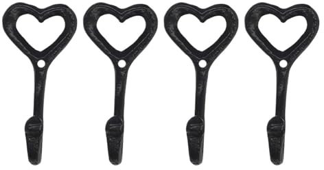 Patères crochets en laiton antique Patères, crochets de portePorte-manteau Rétro Crochet en Forme de Coeur Crochets en Fer Forgé Chambre Décorative Maison Murale Vintage Chapeau Porte-Manteau Rangemen