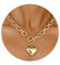 WOWORAMA Chunky Heart Necklace for Women Polished Gold Chunky Chain Necklace Big Puffy Heart Pendant Choker Necklace OT Toggle Clasp