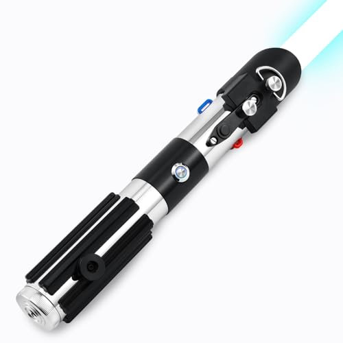 Saberforms Duell Lichtschwert mit 12 RGB Farben 16 Sound Fonts und Motion Control, Force FX Lichtschwerter mit Premium Metallgriff und austauschbarer Klinge, Lichtschwert für Erwachsene, Kinder