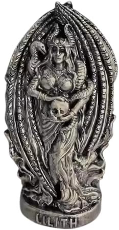Lilith Kunstharz-Statue, Gothic-Lilith-Skulptur für Altare und Tischdekoration, inspiriert von der nordischen Mythologie (schwarz)