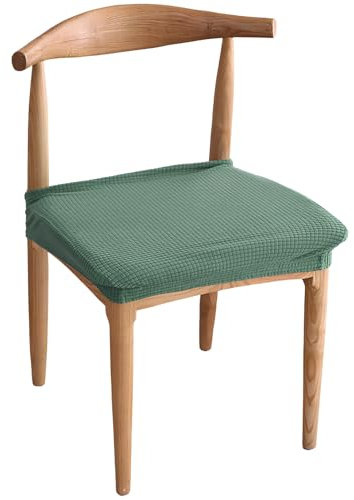 2 Pcs Fundas para Sillas Comedor, Cubre Asiento Impermeables Elásticas Antideslizante, Cubre Silla Oficina Lavable, Protector Asiento Silla para Banquete, Cocina, Fiesta, Hotel, 30-50cm (Verde)