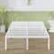 Lutown-Teen Cama de Metal 160x190 cm con Patas de Esquina Curvadas, Altura 46 cm, Estructura Cama Matrimonio, Somier con Espacio Almacenamiento, Fácil Montaje, Libre de Ruidos, Blanco