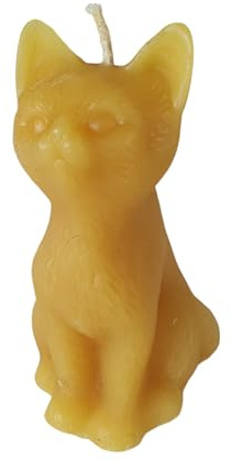 Bienenwachskerze Katzenkerze 8 cm schlank aufrecht Katzenfan — handgegossene Katzenfigur schmal Katzen-Geschenk, Made in Germany