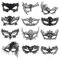 UYUYong 12 Stück Maskerade Maske Damen Elegant Venezianische Sexy Schwarz Spitze Maskes für Karnevalsparty Maskerade Party Cosplay Valentinstag Halloween