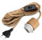 500CM Hanfseil Hängelampe mit Stecker, Holz Lampenfassung E26/E27 mit Kabel, Lampenkabel mit Schalter, Pendelleuchte mit Stecker, Hängeleuchte Steckdose, Hanfseil Kabel Fassung, DIY zu Hause Ideen