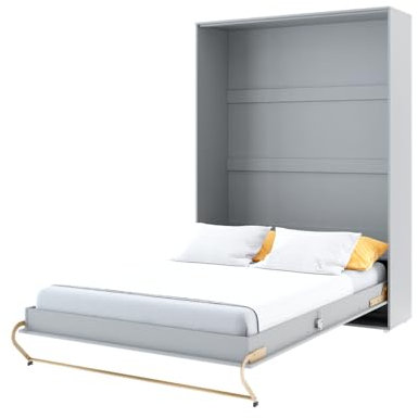 Friderik Concept PRO 1 CP-01 Wandklappbett Vertikal Schrankbett, 140x200 cm (Grau)