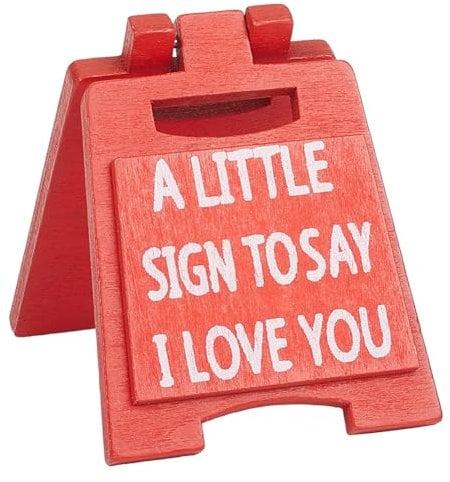 GORGECRAFT A Little Sign to Say I Love You Valentines Day Gifts Funny Office Home Table Desk Decor with Envelope and Greeting Card for Wedding Birthday Marriage Anniversary Couple Fiancee Wife Husband