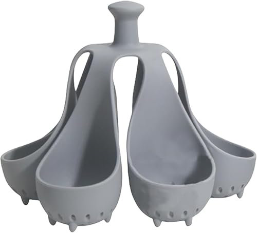 4/6 ard Boiled Egg Holder, Grids Silicone Egg Cooker Cups, Silicone Egg Boiler, Non-Stick Egg Cooker, Lightweight Boiled Egg Holder for Kitchen Gadgets (Grey) (6PCS)