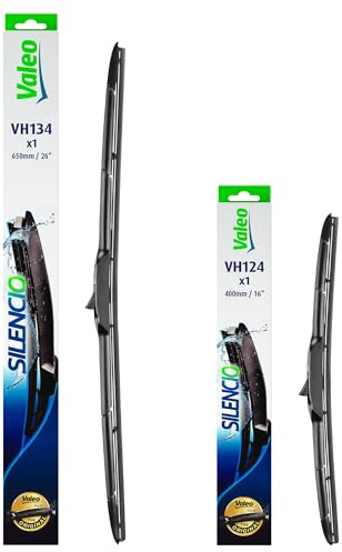 VALEO Silencio Wischer - Set aus Premium Ganzjahres-Originalausrüstungs-Ersatz-Hybrid-Wischerblättern VH134 + VH124 - Vorne, Länge: 650mm + 400mm - Set mit 2 Wischerblättern 574734 + 574724