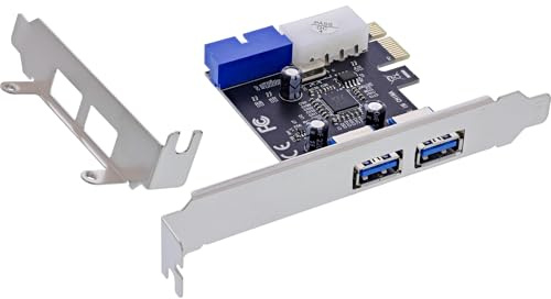 InLine PCIe USB 3.2 Karte, 4X USB-A Ports (2 extern + 2 Slotblech), 5 Gb/s, Low Profile, VL805, für Windows & Linux, 76666G