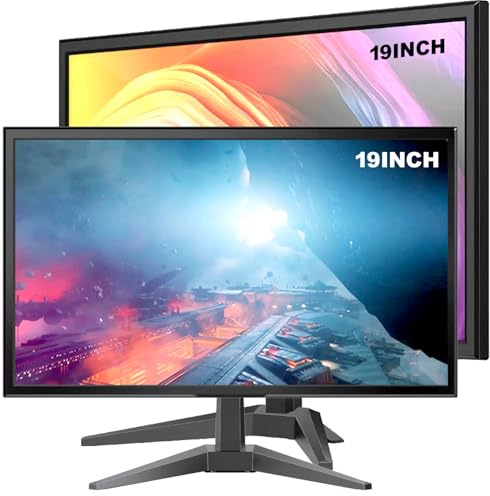 YOTETION 19 HD Monitor (1440x900), 2 Packs 60Hz Refresh Rate, HDMI x1, Small Slim Monitor for Laptops, Computers and Desktops, LED Display