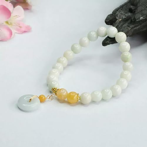 Burmesische Jade Donut Armbänder Frauen Schmuck natürlichen Jadeit Stein weiße Perle