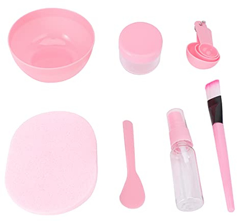 CALLARON Diy Face Mask Tools Set 9pcs Pink Facial Mask Mixing Kit Bowl, Spatula, Brush for Skincare and Home Facial Care