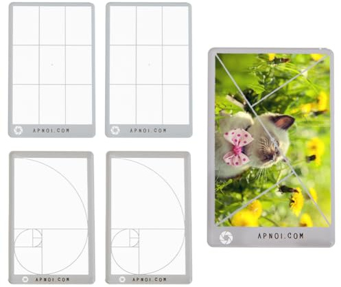 DICOSMETIC 6 Stück 3 Stile Zusammensetzung Sucher Acryl Sucher Klares Verhältnis Kompositionswerkzeug Goldener Schnitt Fibonacci Dritteln Werkzeug Für Fotografie Malerei Skizzieren