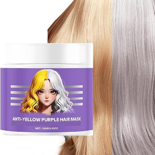 Acondicionador nutritivo morado antiamarilleamiento que hidrata en profundidad el cabello dañado por permanentes y tintes con una mascarilla morada. (1 pcs)