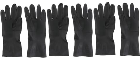 MOTHNUR 3 Paar Haarshampoo Handschuhe Schwarz Rutschfest aus Kunststoff und Gummi für Heimgebrauch Beim Haarefärben und Waschen