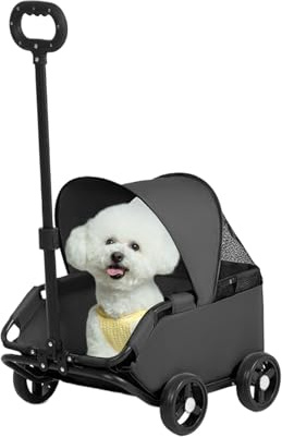 Katzenwagen Belüftete Kätzchen-Transportbox | Klappbarer -Kinderwagen und Hundewagen Tierarztbesuche Spaziergänge Outdoor Abenteuerpark Einkaufszentrum Garten Welpen