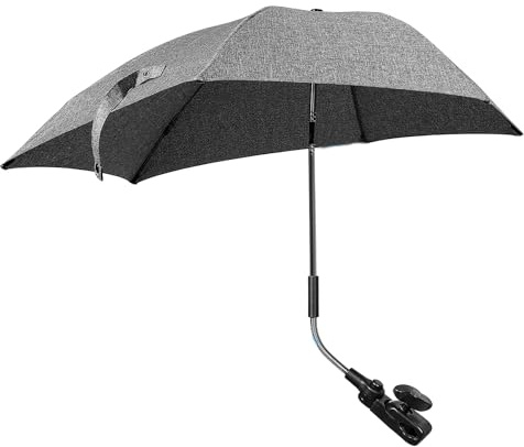Skibiles Sombrilla Universal para Cochecito de Bebé, Parasoles de Silla de Paseo para Protección UV 50+, con Abrazadera de Fijación para Cochecito & Silla de Paseo, 78 cm Diámetro