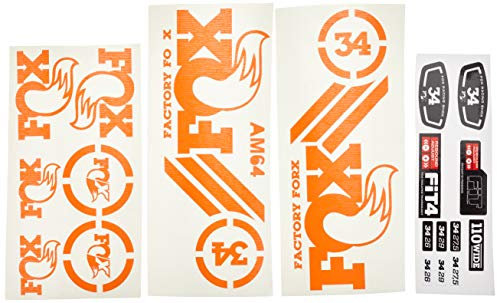 Ecoshirt Sticker Fork Fox 34 Am64 Aufkleber Decals Autocollants Adesivi Forcela Gabel Fourche, orange