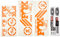 Ecoshirt Sticker Fork Fox 34 Am64 Aufkleber Decals Autocollants Adesivi Forcela Gabel Fourche, orange