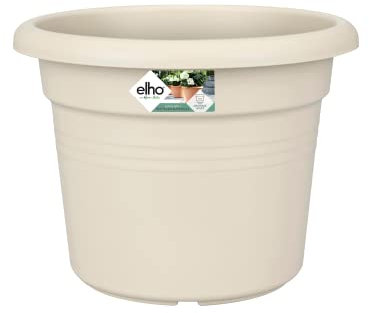 Elho Green Basics Cilinder 35 - Flowerpot - Cotton White - Outdoor - Ø 34.2 x H 26 cm