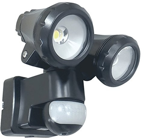 ELRO LT3510P Außenleuchte mit 2 LED-Schwenkköpfen - mit Bewegungsmelder - Reichweite bis zu 12 m und 180° Erfassungswinkel - 2 x 10W - 1550LM - Schwarz - 15 x 19 x 19 cm