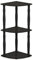 Furinno kompaktes Eck-Mehrzweck-Regal mit 3 Ebenen, holz, Espresso/Schwarz, 29.46 x 29.46 x 75.18 cm