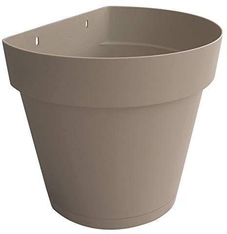 TABOR TOOLS maceta de pared de plástico para jardín de flores vertical, pared de salón o hierbas de cocina, con platillo adjunto (altura: 21,6 cm)