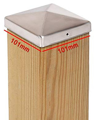 2 x PFOSTENKAPPE Pyramide 101 x 101 MM Edelstahl