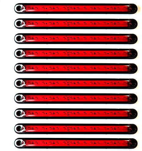 Formplas 10x Rot 15 LED 24V Volt Seitenmarkierung Begrenzungsleuchten Positionsleuchte Markierung LKW PKW Anhänger (10)