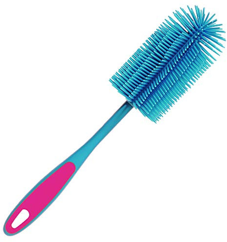 Kochblume Spülbürste Rund aus Silikon, in der bunten Box (türkis)