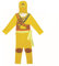 Thombase Ninja-Krieger-Verkleidung, Kostüm für Jungen, Kinder, Cosplay und Kostümparty, Kleidung mit Waffe Gr. Medium, gelb