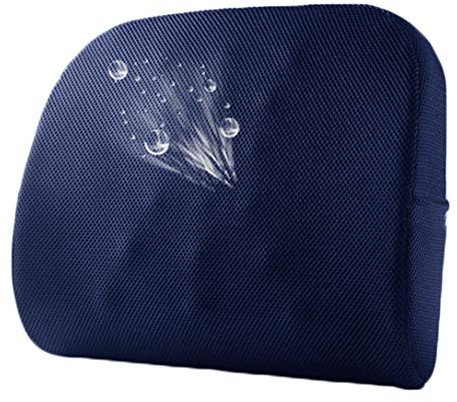 NANANA Orthopädisches Lendenkissen für Bürostuhl Lordosekissen, Lordosenstütze Memory Foam Gittertuch für Auto, Büro, Rollstuhl, 40X33x10cm,Blau