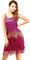 Grouptap 1920 Gatsby Latin Femmes Danse Sequin Gland Fantaisie 1930 Jupe Robe Rose Salsa Samba Rumba Dames Taille 32/34/36/38 (Rose, EU 32-38)