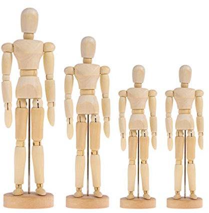 4 Stück Künstlermodell Aus Holz Modell Einer Holzzeichnungsfigur Schaufensterpuppe Puppenpuppe Aus Holz Künstlerpuppe Aus Holz Hölzerne Puppe Menschlicher Körper Bambus 3d