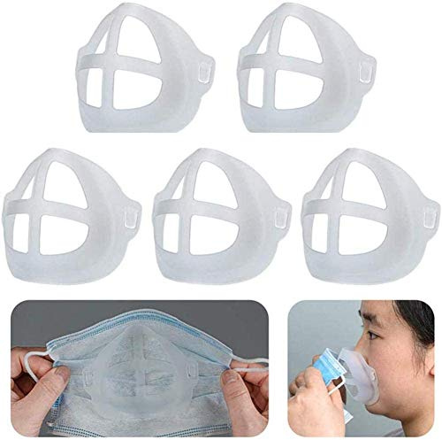 Cool Lipstick Protection Stand, Face cover, Reusable Nose Inner Support Frame Homemade Silicone Bracket More Space for Comfortable Breathing (5pcs)