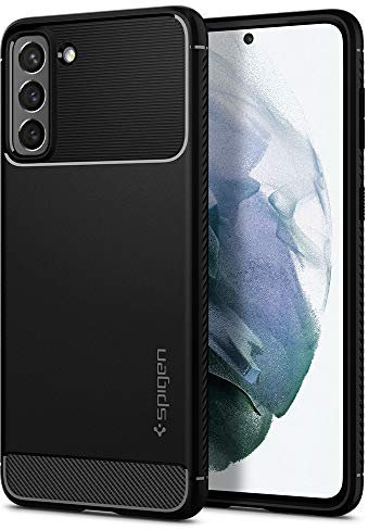 Spigen Rugged Armor Hülle Kompatibel mit Samsung Galaxy S21 -Schwarz