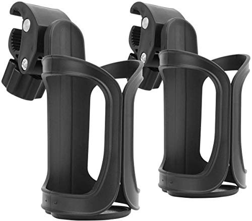 YYST Lot de 2 Porte Gobelet Poussette,Poussette Porte gobelet,Porte-Gobelet de Vélo,Porte-Bouteilles Universel 360 Degrés de Rotation sans Vis pour Poussettes, Vélo de Montagne, Fauteuil Roulant